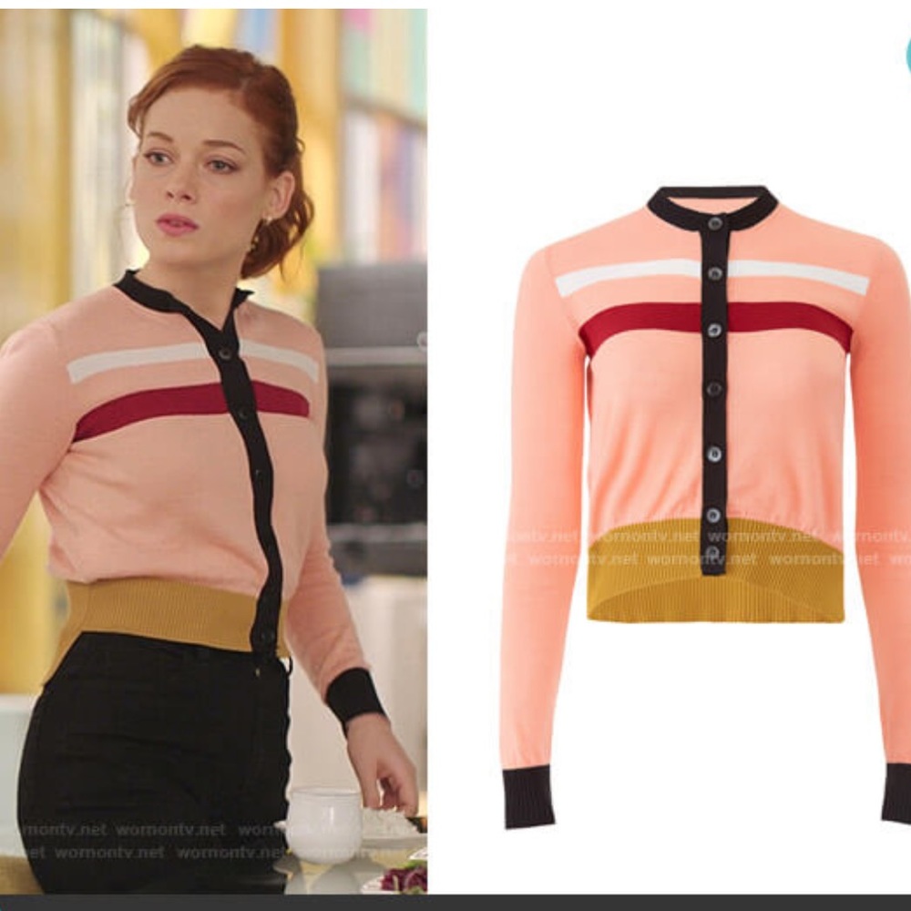 Marni pink color block cardigan Flawed
